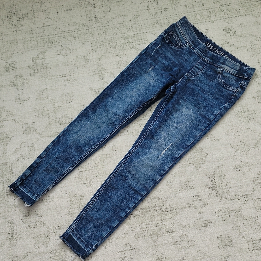 Justice Medium Blue Distressed Jeans